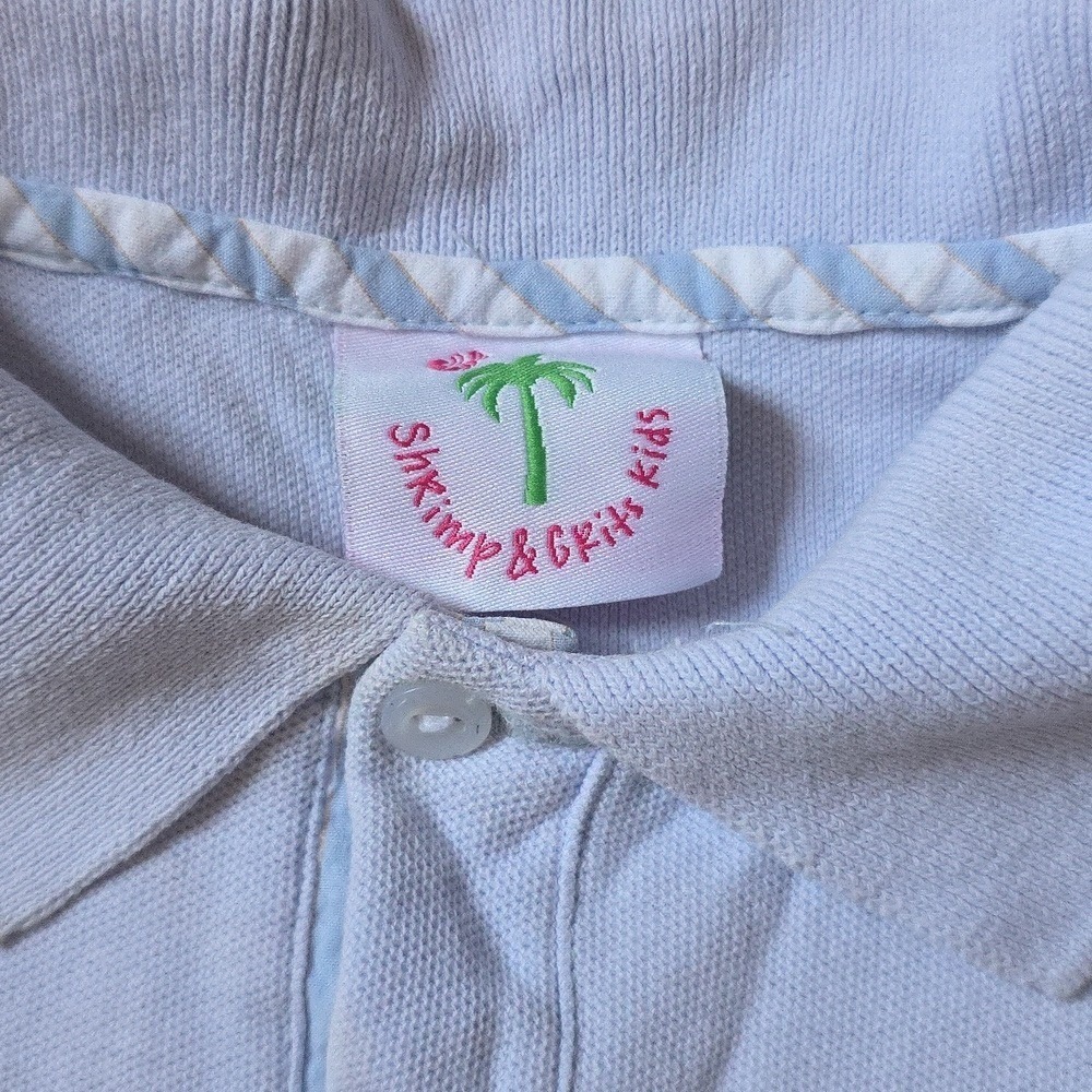 Shrimp & Grits Boys Size 7/8 Light Blue Preppy Collared Short Sleeve Polo Shirt - Picture 2 of 5